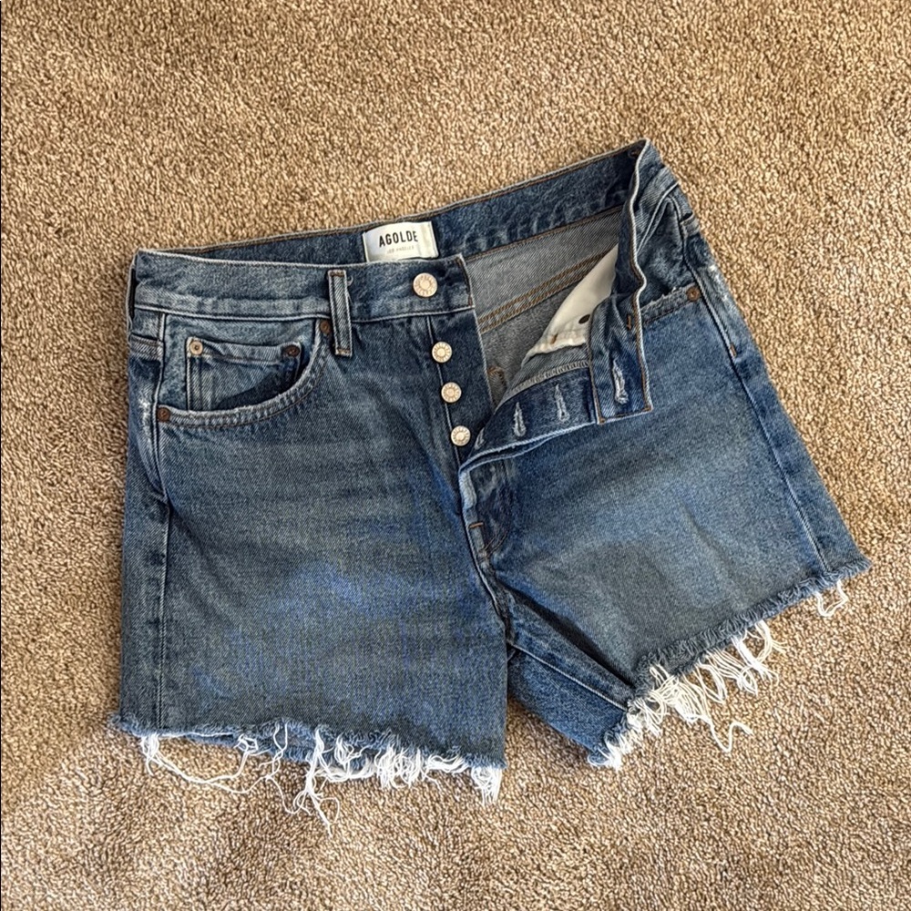 Agolde Parker Long Short in Skywave - Picture 5 of 10